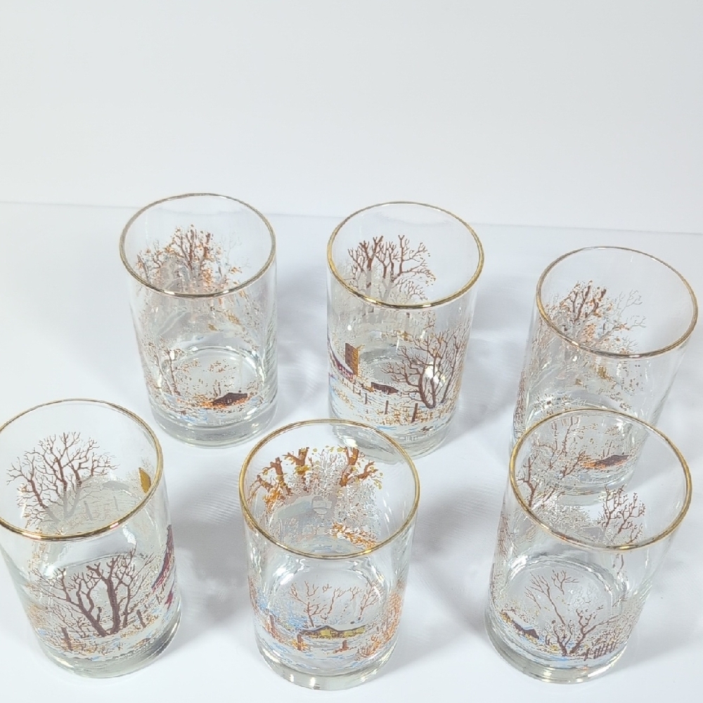 1985 Libbey Arctic Circle H. Francis Sellers Glasses Set Of 6 - Picture 6 of 11
